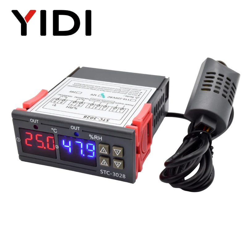 Digital Hygrometer Probe - STC-3028 LED dijital termostat sıcaklık nem